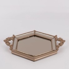 Selim Altıgen Aynalı Tepsi Vizon