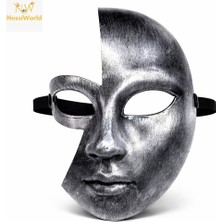 NW NessiWorld Antik Efektli Gümüş Yarım Yüz Parti Maskesi
