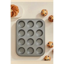 Porlisma Cake Pro 12'li Kek Kalıbı, Bölmeli Muffin/cupcake Kek Kalıbı