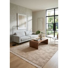 Çerkez Halı Bari Collection Şönil Halı Yumuşak Kaymaz Taban Salon Oturma Odası Halısı Kahve 01 BR04