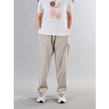 Duxa %100 Pamuk Keten Dokulu Beli Lastikli ve Bağcıklı Kadın Rahat Kalıp Bol Kesim Günlük Ev Dış Spor Hac Umre Yazlık Baharlık Giyim Büyük Beden Pantolon Eşofman Altı