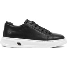 Celal Gültekin Erkek Siyah Kalın Tabanlı Deri Sneaker