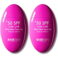 Babe Skin Ton Eşitleyici Aydınlatıcı Güneş Kremi 50ml Pink Glam Tone Up Spf50 2 Li Set