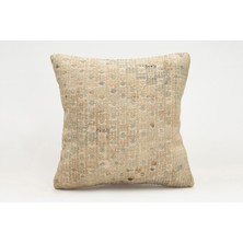 Kilim Wholesale El Yapımı Kilimden Yapılmış Vintage Kırlent Kılıfı, Yün, 40X40 cm