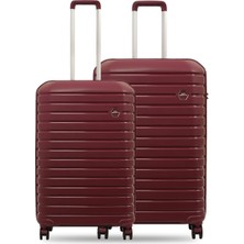 GROUND Vanille 2'li Valiz Seti Büyük-Orta Bordo- 10663
