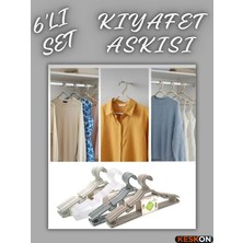 Keskon 6’lı Plastik Elbise ve Kıyafet Askılığı – Çok Amaçlı Kıyafet Askısı, Dolap Düzenleyici