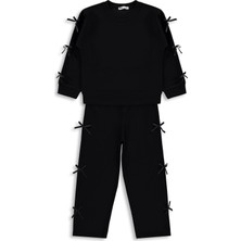 Civil Girls Kız Çocuk Fiyonklu 6-9 Yaş Eşofman Takımı - Siyah