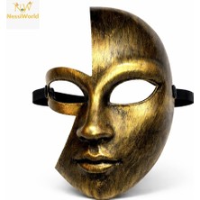 NW NessiWorld Antik Efektli Altın Yarım Yüz Parti Maskesi