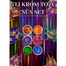 SMB Profesyonel Krom Toz Kalıcı Oje Naıl Art 6 Lı Set Tırnak Süsleme