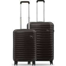 GROUND Vanille 2'li Valiz Seti Orta-Kabin(Küçük) Siyah - 10663