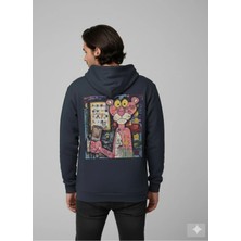 Lenithra Pembe Panter Sırt Baskılı Unisex Oversize Hoodie