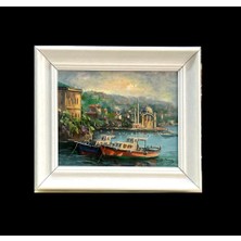 Pankart Ev Detay Istanbul Ortaköy Imzalı Yağlıboya Tablo 28.5X35 Ölçülerinde Çerçeveli