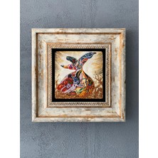 Oscar Stone Decor 20 x 20 cm Çerçeveli Taş Duvar Dekoru Modern Tasarım Estetik Malzeme