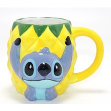MiraLive Disney Stitch Ananas (Pineapple) Tasarımlı 3D Kabartmalı Kupa Bardak ALK4546