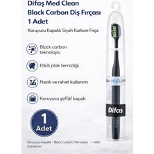 Popüler Sepet Difaş Med Clean Black Carbon Diş Fırçası 1 Adet Koruyucu Kapaklı Siyah Karbon Fırça