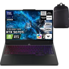 Lenovo Legion Pro 7 16IAX10H Ultra 7-255HX 64-Gbddr5 4 Tbssd RTX5070TI (12 GB-GDDR7-140W) 16" Wqxga OLED 240Hz Windows 11 Home + Hmf Sırt Çantası 83F500J8TRHMF6