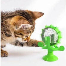 Özfırat Pvc Yapı Buffer® Vantuzlu Zilli Interaktif Dönebilen Mama Kaplı Renkli Eğlenceli Eğitici Kedi Oyuncağı