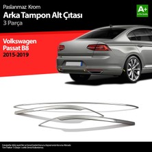 Tuna Oto Vw Passat B8.5 Krom Arka Tampon Alt Çıtası 3 Parça 2019 2020 2021 2022 2023