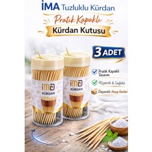 Popüler Sepet Ima Tuzluklu Kürdan 3 Adet | Pratik Kapaklı Kürdan Kutusu