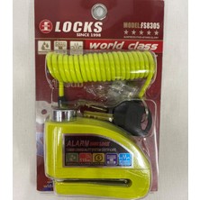 LOCKS Disk Kilidi Sarı Alarmlı Hatırlatma Kablolu 110 db Güvenlik Özelliği ile