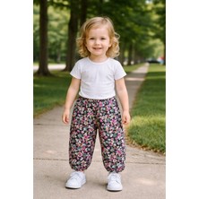 Kız Çocuk Lastikli Viskon Desenli Şalvar