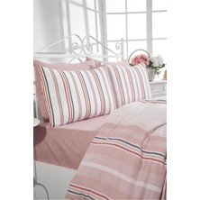 Rasel Tekstil Gediz Pamuklu Çift Kişilik Nevresim Seti 200X220 cm Pudra