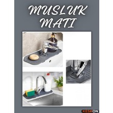 Keskon Esnek Musluk Lavabo Matı – Su Geçirmez Batarya Altı Koruyucu, Mutfak ve Banyo Süngerliği