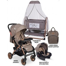 Öykü Bebek Diyarı Soft Yeni Doğan Bebek Çeyiz Seti Bebek Arabası- Taşıma Puset - Anne Yanı Beşik - Anne Bebek Çantası