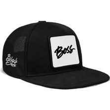 BlackBörk Hip Hop Kids Boss Logolu Siyah Çocuk Trucker Şapka