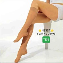 Nesa 5' Çift Kadın Orta Kalın 40' Den Dizaltı Tül Çorap 57 Ten Rengi