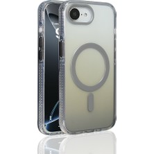 Systemcom iPhone 17E Kılıf M-Safe Şarj Özellikli Transparan Renk Geçişli Zore Toros Kapak - Gri