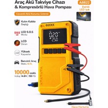 Mo Dou Taşınabilir Araç Akü Takviye ve Hava Kompresörü 10000MAH 150 Psı Jump Starter Powerbank LED