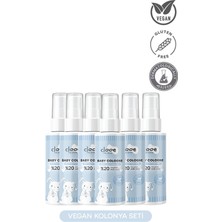 Clooe 6'lı Bebek Kolonyası Soft Cotton Feel 40 ml - Pamuk Esintili - Organik Aloe Vera Özlü - Vegan - Hızlı Kuruyan