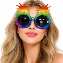 Özfırat Pvc Yapı Tropikal Ananas Tasarımlı Renkli Hawaii Parti Gözlüğü