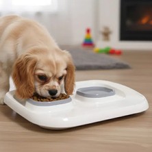 Özfırat Pvc Yapı Mikopet Gri 2'si 1 Arada Mama ve Su Kabı