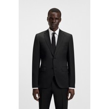 Boss Erkek Regular Fit Saf Yün Çift Düğmeli Astarlı Siyah Ceket 50469172-001