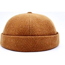 Külah Erkek Sokak Stili Yünlü Sipersiz Şapka Docker Cap