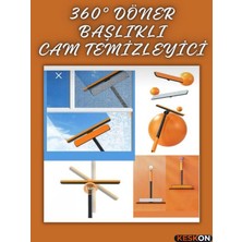 Keskon 360 Pencere Temizleyici 3’lü Set – Mop ve Çekpas | Pratik ve Hızlı Cam Temizleme Aracı