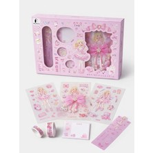 Munis Kawaii Kırtasiye Seti – Sticker, Washi Bant, Mini Not Defteri, Cetvel & Kitap Ayracı | Hediye Seti