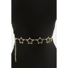 Zero Land Techmrt Yıldız Metal Zincir Kemer - Sarı