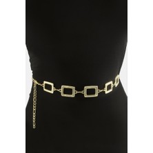 Zero Land Techmrt Dikdörtgen Metal Zincir Kemer - Sarı