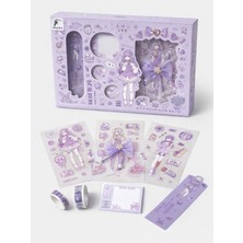 Munis Kawaii Kırtasiye Seti – Sticker, Washi Bant, Mini Not Defteri, Cetvel & Kitap Ayracı | Hediye Seti