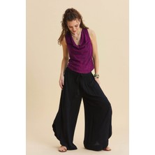 Los Banditos Bağcıkl Detaylı Yandan Yırtmaçlı Kadın Viskon Pantolon