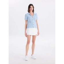 Jeep Şort Etek, L, Kırık Beyaz