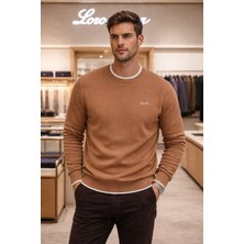 Loro Piana  Slimfit Bisiklet Yaka Loro Piana  Imzalı Organik Pamuklu Triko Kazak