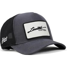 BlackBörk Antrasit-Siyah Trucker Şapka Limited Edition Logolu Dayanıklı Kumaş ve Nefes Alabilir File