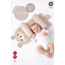 Bebekevi %100 Pamuk Oeko-Tex® Ayıcık Tasarımlı Bebek Yan Yatış Destek Yastığı – Yenidoğan Baş Destek Yastığı