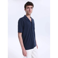 Jeep Relaxed Apaş Yaka Düz Lacivert Erkek Gömlek J6SM-GML7234