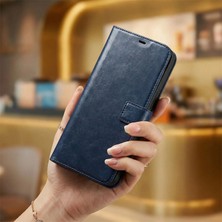 Caseonn Tecno Spark Slim 5g Kılıf Kart Bölmeli Stand Özellikli Cüzdanlı Manyetik Kapak Lacivert