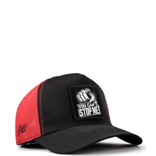 BlackBörk You Can't Stop Me Logolu Cordura Siyah-Kırmızı Trucker Şapka